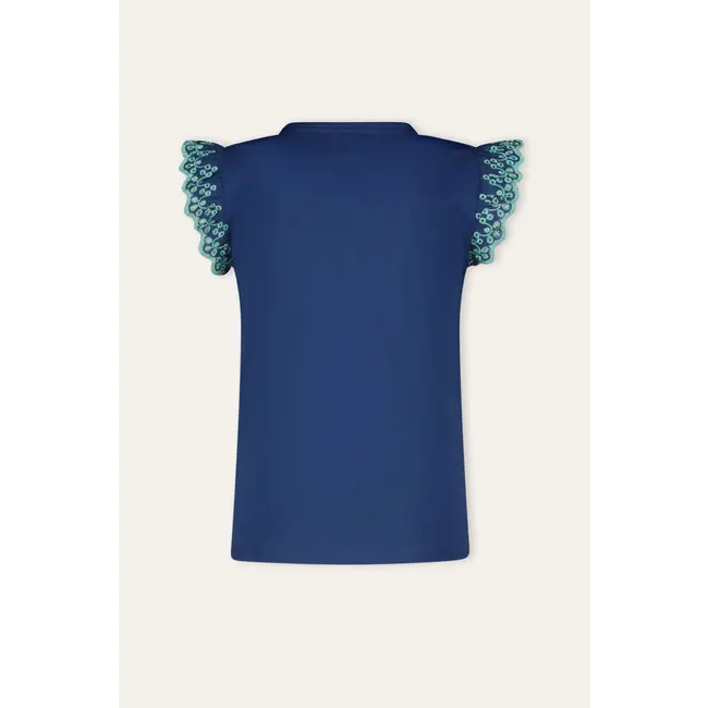 B.Nosy zomer top meisjes - lake blauw - broderie mouw - Taria