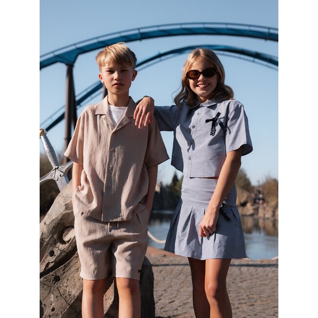 Nik&Nik zomer shirt jongens - taupe - Luis