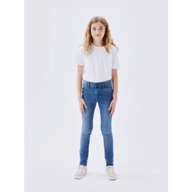 Name it zomer jeans broek meisjes - medium blauw - skinny fit - NkfPolly