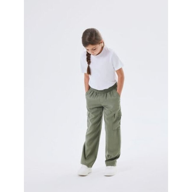 Name it zomer cargo broek meisjes - groen - straight fit - NkfBella