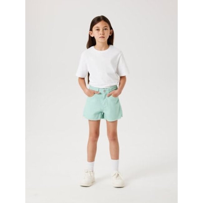Name it zomer short meisjes - turquoise - NkfRose - mom fit