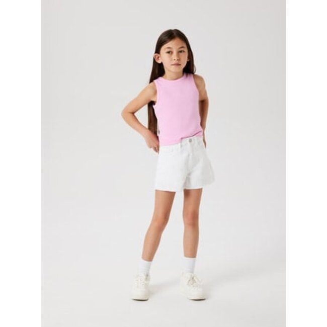 Name it zomer short meisjes - wit - NkfRose - mom fit