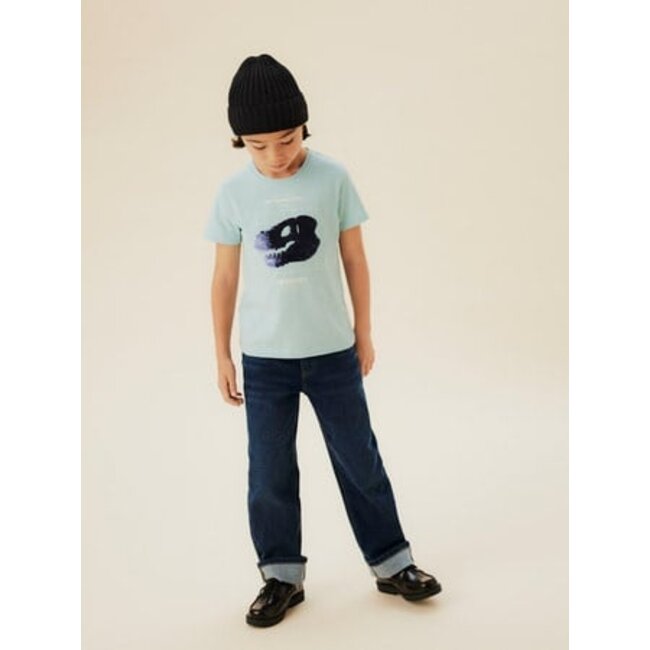 Name it zomer korte mouw t-shirt jongens - blauw - regular fit - NkmKurth