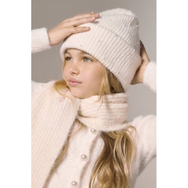 Kids ONLY winter muts meisjes - wit - KogChyna - gebreid