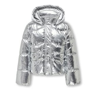 Kids ONLY winter winterjas meisjes - grijs - KogPearl - puffer, capuchon