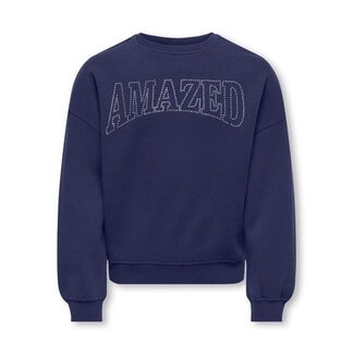 Kids ONLY winter sweater meisjes - blauw - KogKiki - oversize fit