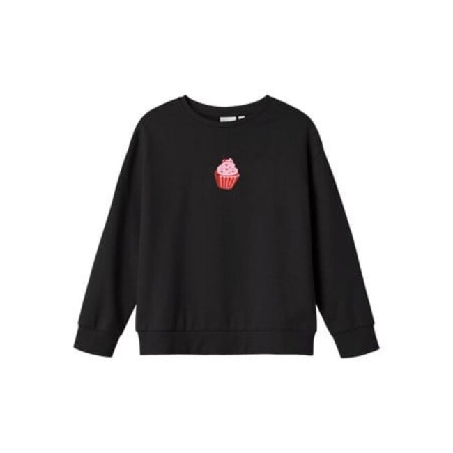Name it winter sweater meisjes - zwart - relaxed fit - NkfNeatas