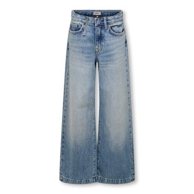 Kids ONLY winter jeansbroek meisjes - blauw - KogBroome - wide leg fit