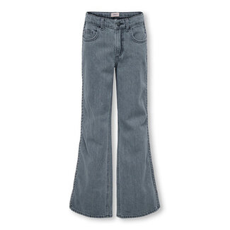 Kids ONLY winter jeansbroek meisjes - grijs - KogJuicy - wide leg fit