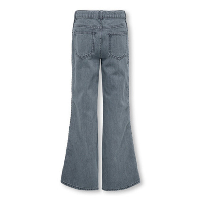 Kids ONLY winter jeansbroek meisjes - grijs - KogJuicy - wide leg fit