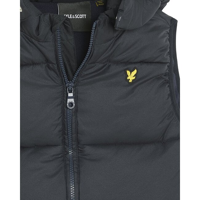 Lyle & Scott winter gilet jongens - donker navy blauw - gewatteerd