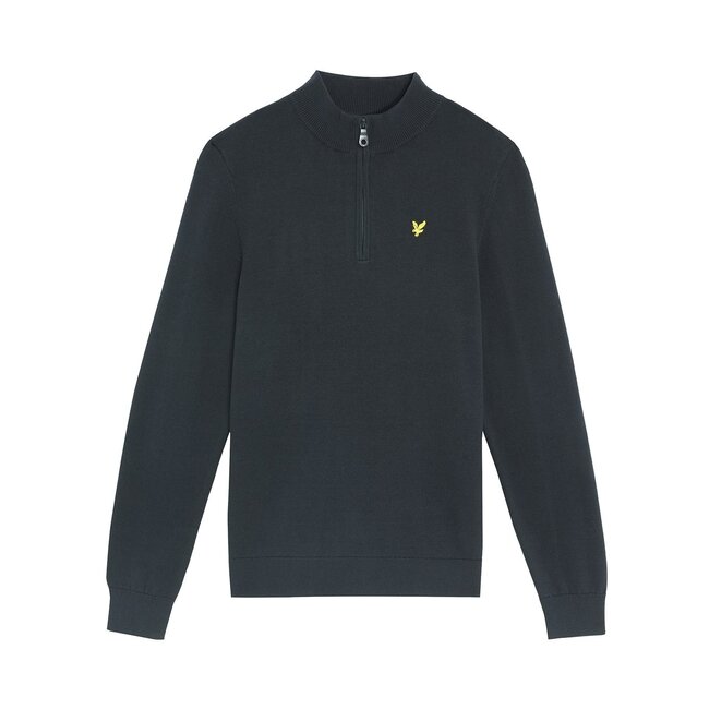 Lyle & Scott winter sweater jongens - donker navy blauw - 1/4 rits