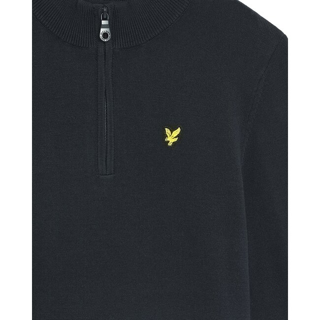 Lyle & Scott winter sweater jongens - donker navy blauw - 1/4 rits