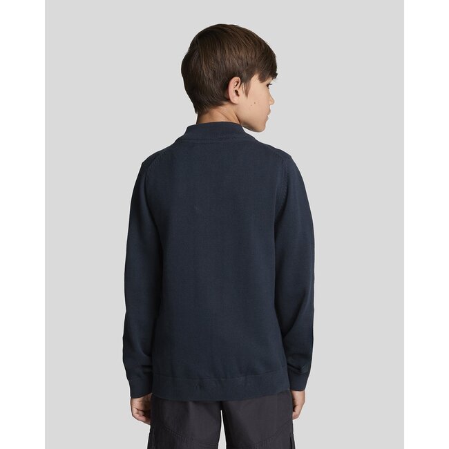 Lyle & Scott winter sweater jongens - donker navy blauw - 1/4 rits