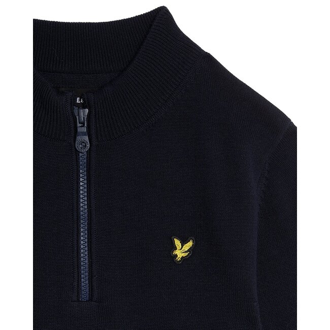 Lyle & Scott winter sweater jongens - donker navy blauw - 1/4 rits