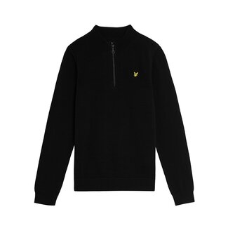 Lyle & Scott winter sweater jongens - zwart - 1/4 rits
