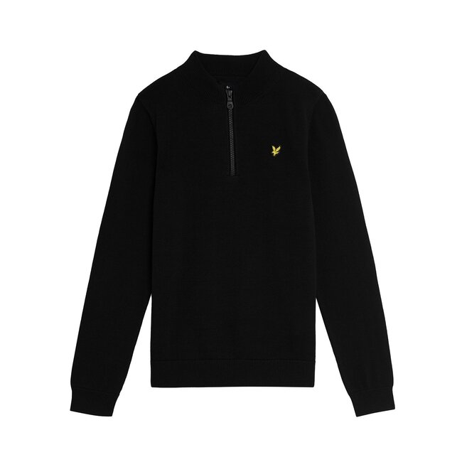 Lyle & Scott winter sweater jongens - zwart - 1/4 rits