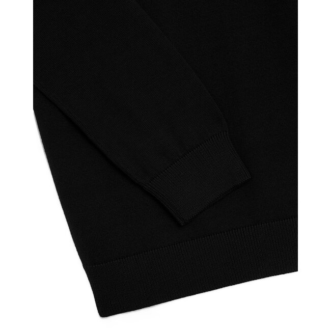 Lyle & Scott winter sweater jongens - zwart - 1/4 rits