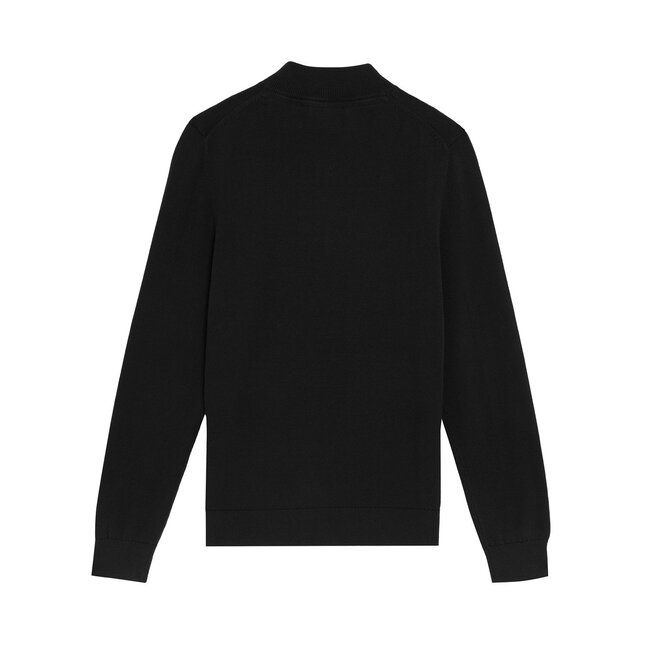 Lyle & Scott winter sweater jongens - zwart - 1/4 rits