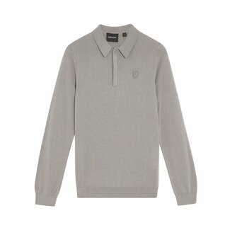 Lyle & Scott winter polo shirt jongens - grijs - longsleeve, gebreid