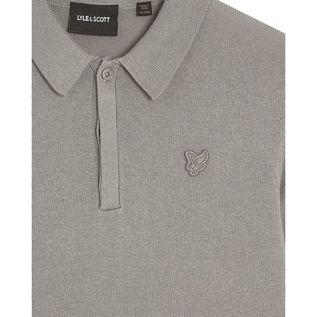 Lyle & Scott winter polo shirt jongens - grijs - longsleeve, gebreid