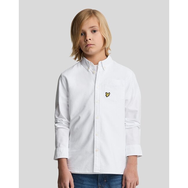 Lyle & Scott winter oxford shirt jongens - wit
