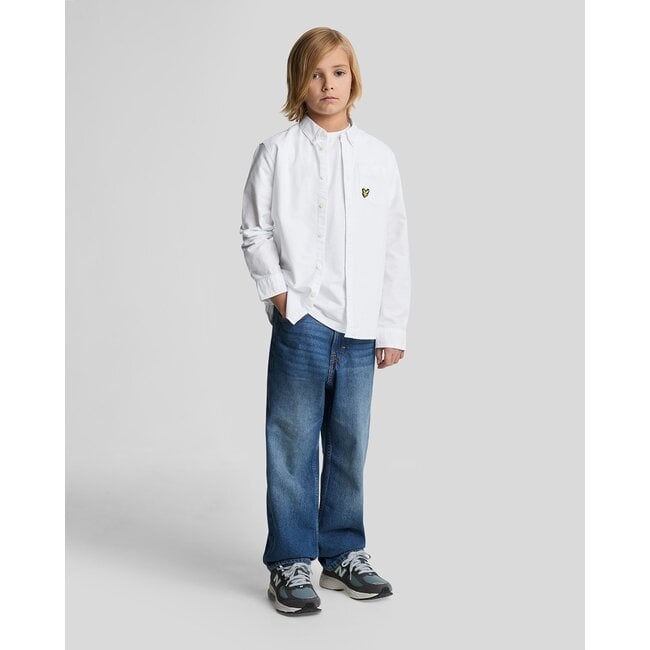 Lyle & Scott winter oxford shirt jongens - wit