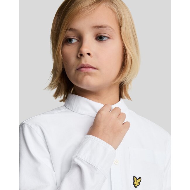 Lyle & Scott winter oxford shirt jongens - wit