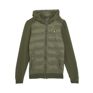 Lyle & Scott winter hybrid hoodie jongens - donker groen
