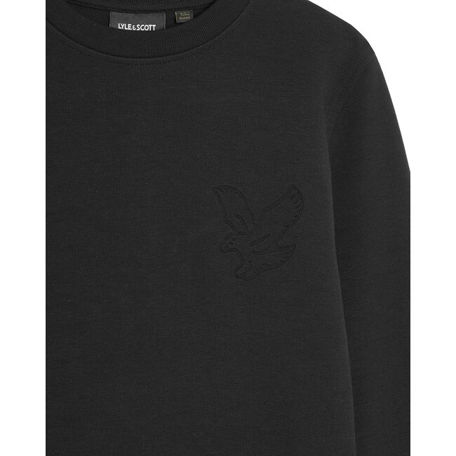 Lyle & Scott winter sweater jongens - zwart - geborduurd