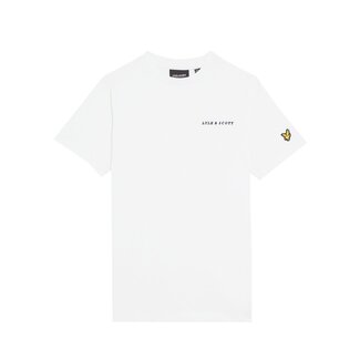 Lyle & Scott winter t-shirt jongens - wit - geborduurd