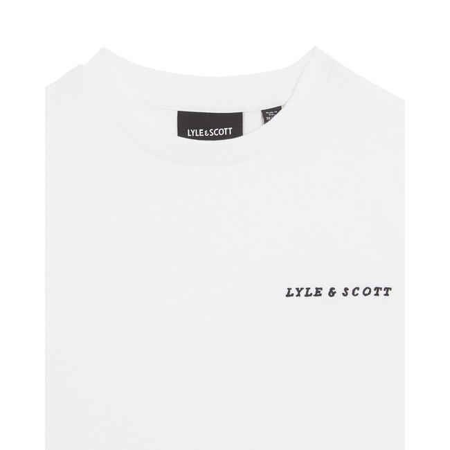 Lyle & Scott winter t-shirt jongens - wit - geborduurd