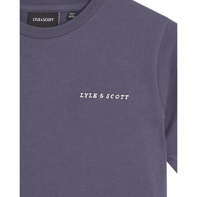 Lyle & Scott winter t-shirt jongens - donker blauw - geborduurd
