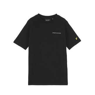 Lyle & Scott winter t-shirt jongens - zwart - geborduurd