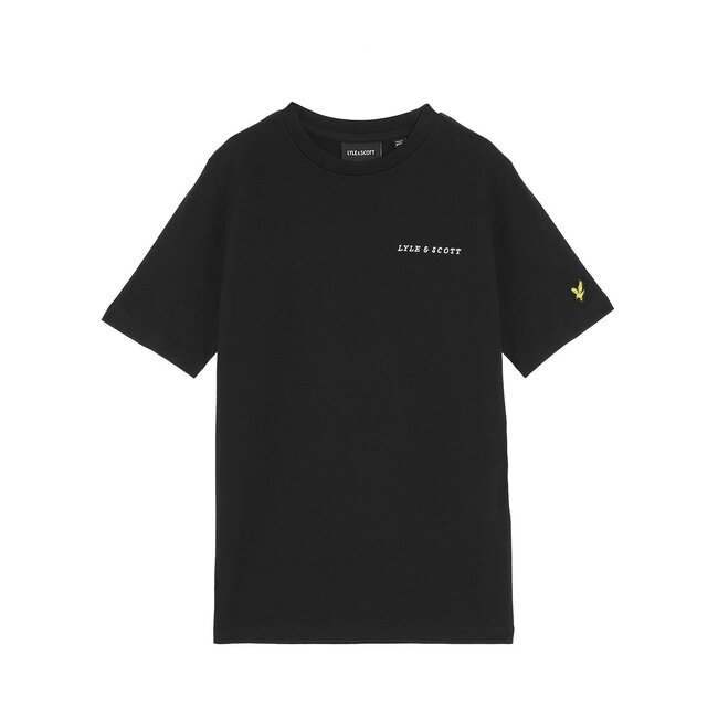 Lyle & Scott winter t-shirt jongens - zwart - geborduurd