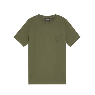 Lyle & Scott winter t-shirt jongens - donker groen - gebroduurd