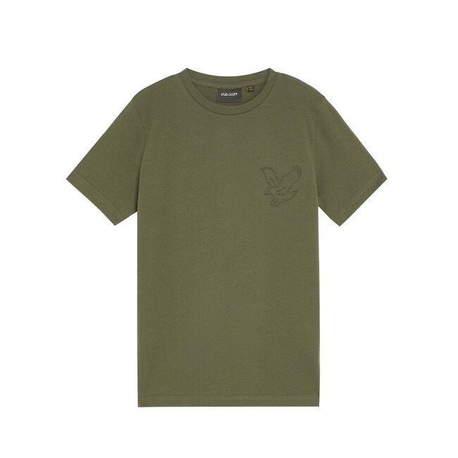 Lyle & Scott winter t-shirt jongens - donker groen - gebroduurd