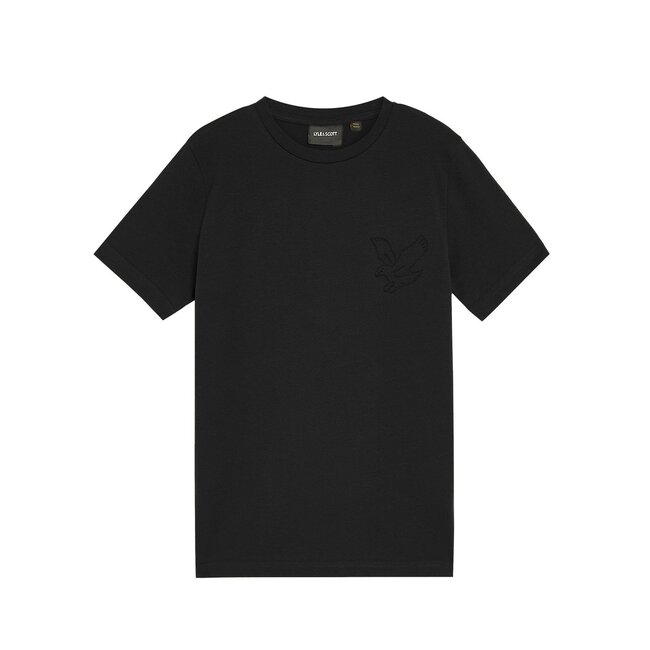 Lyle & Scott winter t-shirt jongens - zwart - gebroduurd