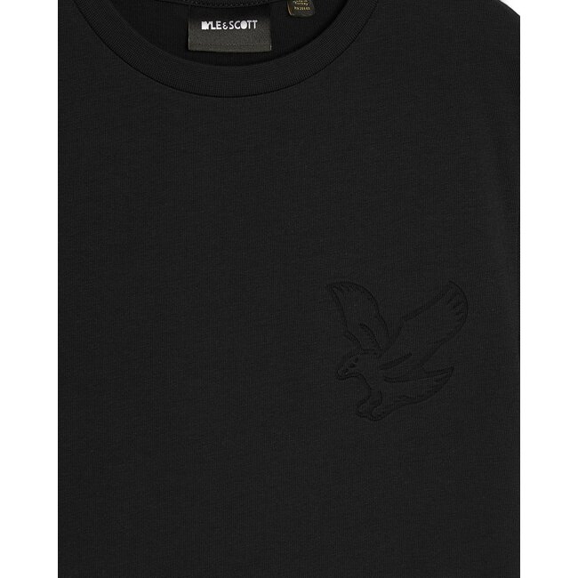 Lyle & Scott winter t-shirt jongens - zwart - gebroduurd