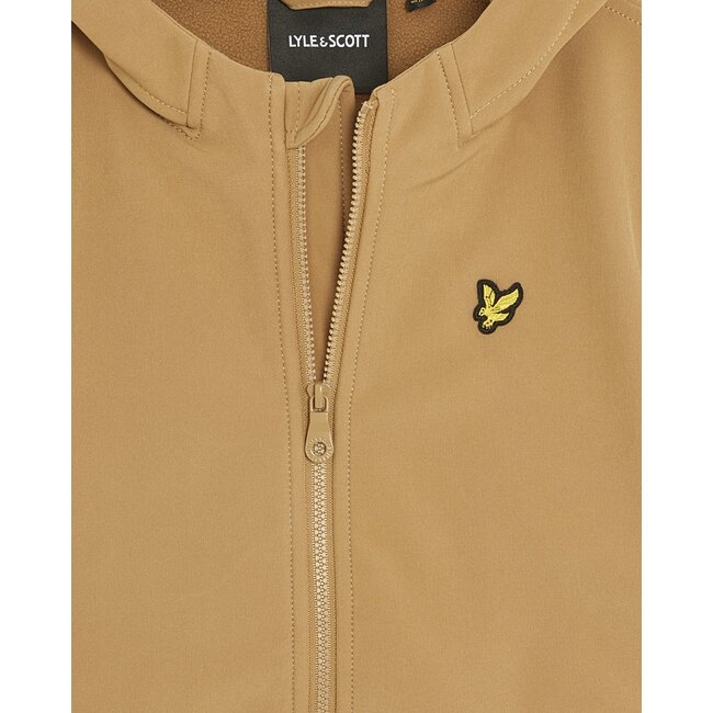 Lyle & Scott winter softshell jas jongens - bruin - capuchon