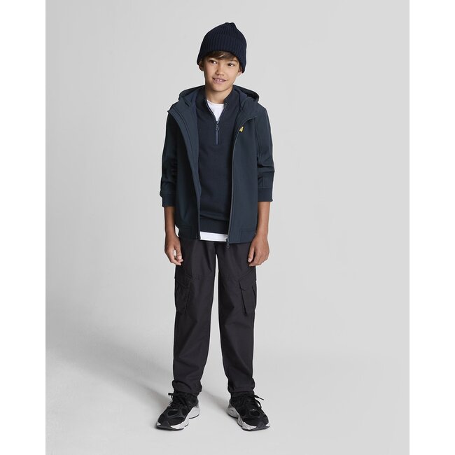 Lyle & Scott winter softshell jas jongens - donker navy blauw - capuchon