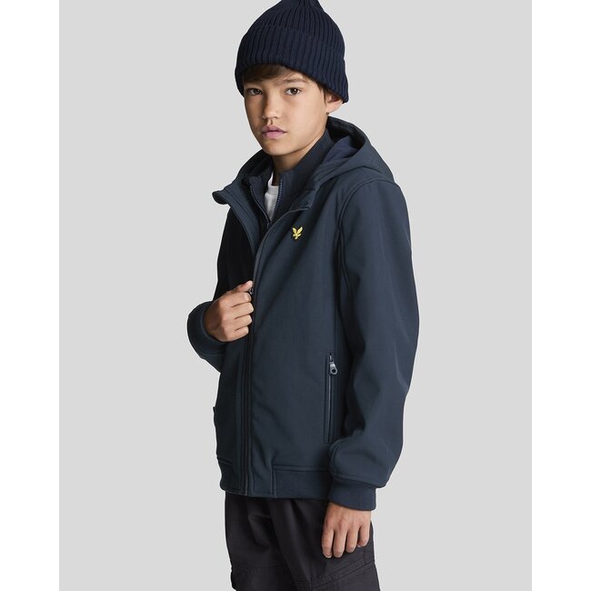 Lyle & Scott winter softshell jas jongens - donker navy blauw - capuchon