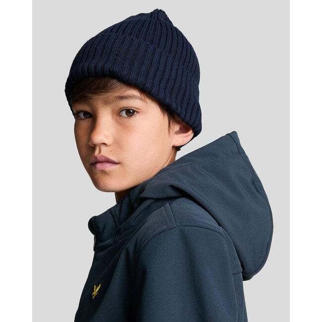 Lyle & Scott winter softshell jas jongens - donker navy blauw - capuchon