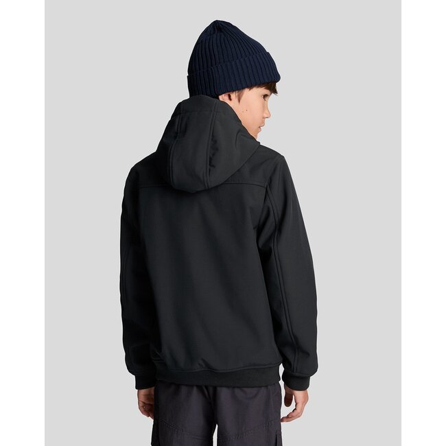Lyle & Scott winter softshell jas jongens - zwart - capuchon