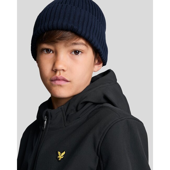 Lyle & Scott winter softshell jas jongens - zwart - capuchon