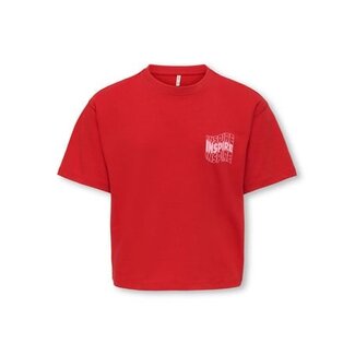 Kids ONLY winter top meisjes - rood - KogJasmine - box fit, korte mouw