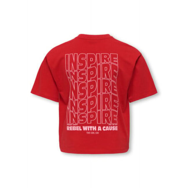 Kids ONLY winter top meisjes - rood - KogJasmine - box fit, korte mouw