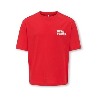 Kids ONLY winter top meisjes - rood - KogEllie - oversize fit, korte mouw