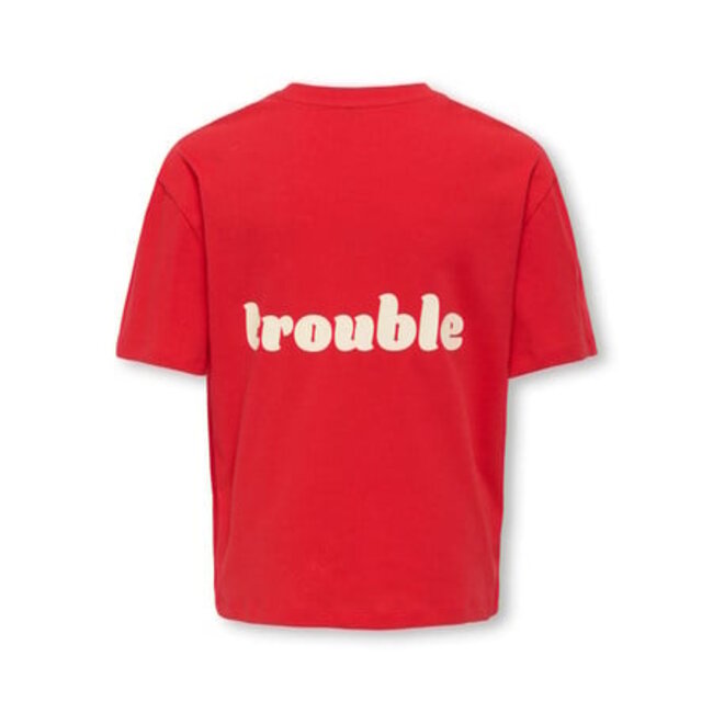 Kids ONLY winter top meisjes - rood - KogEllie - oversize fit, korte mouw