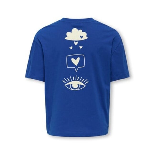 Kids ONLY winter top meisjes - blauw - KogEllie - oversize fit, korte mouw